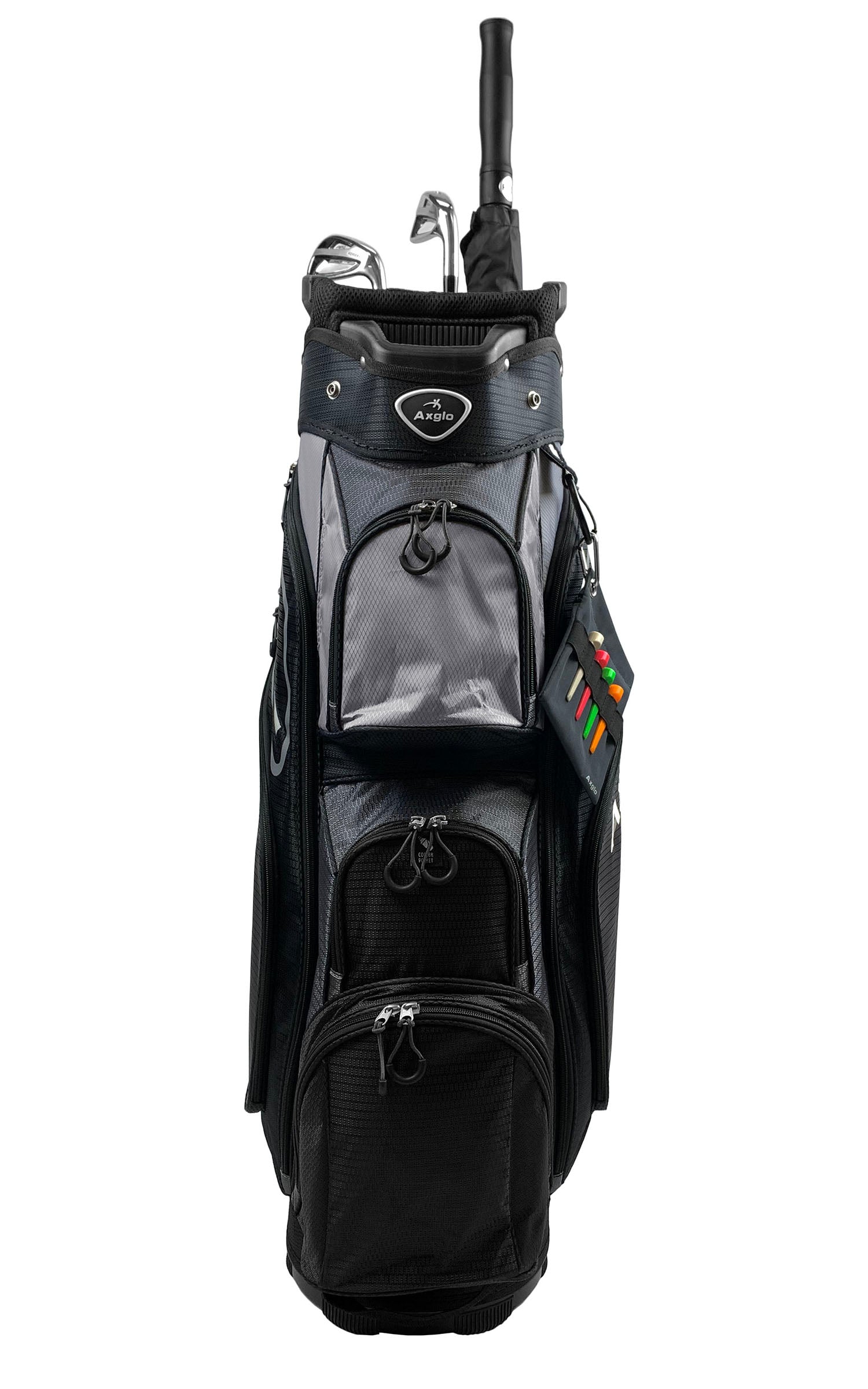 Axglo Golf Cart Bag - Grey/Grey with tee bag
