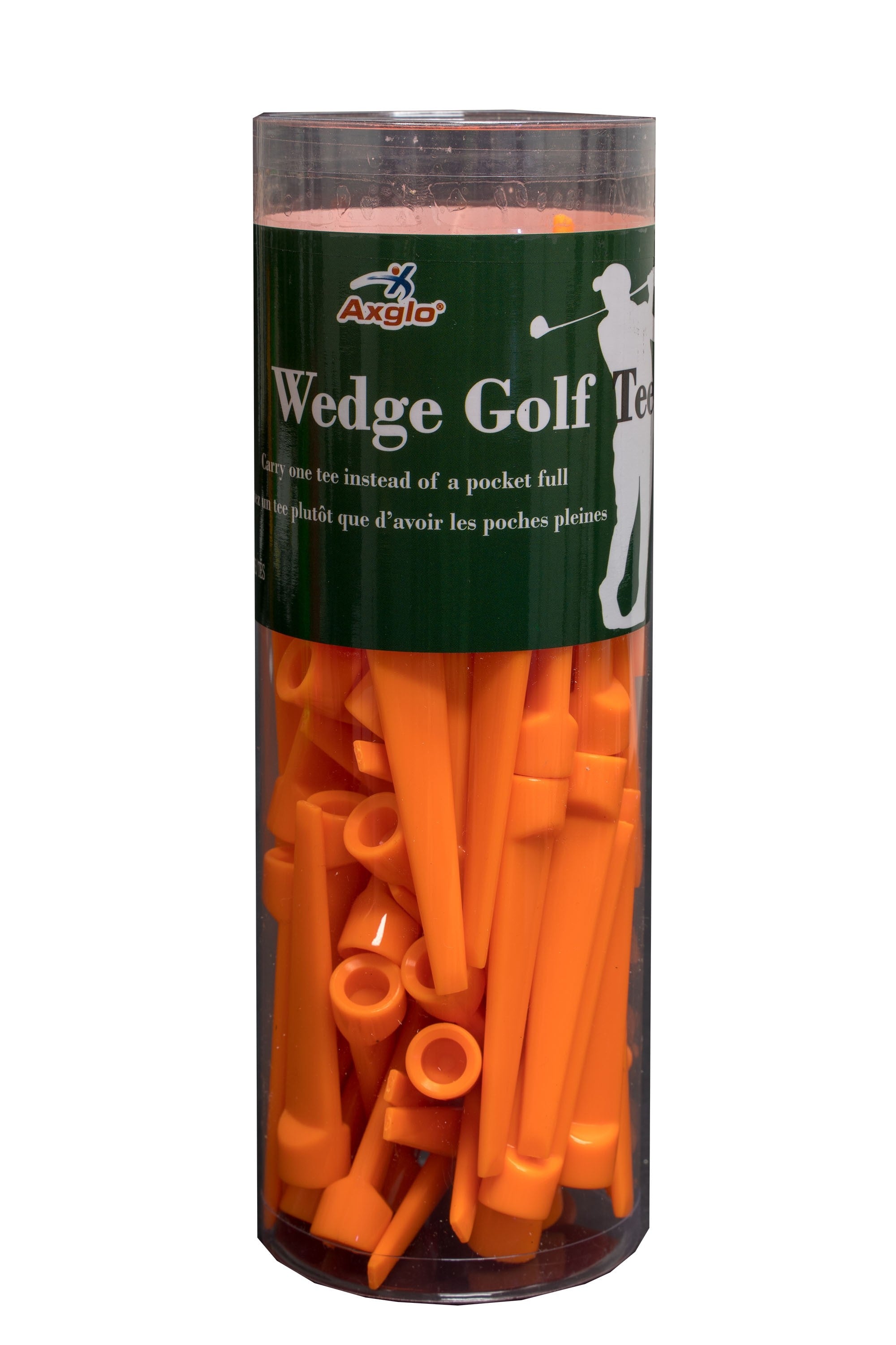 Wedge Golf Tees - Pack of 80 - 4 Choices - Orange
