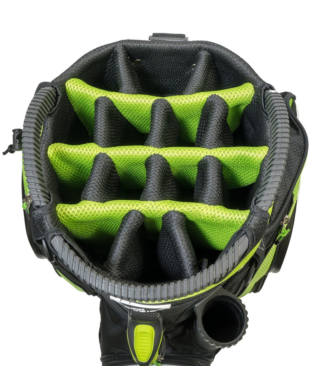 Axglo Golf Cart Bag - Green/Black - 14 full length individual dividers
