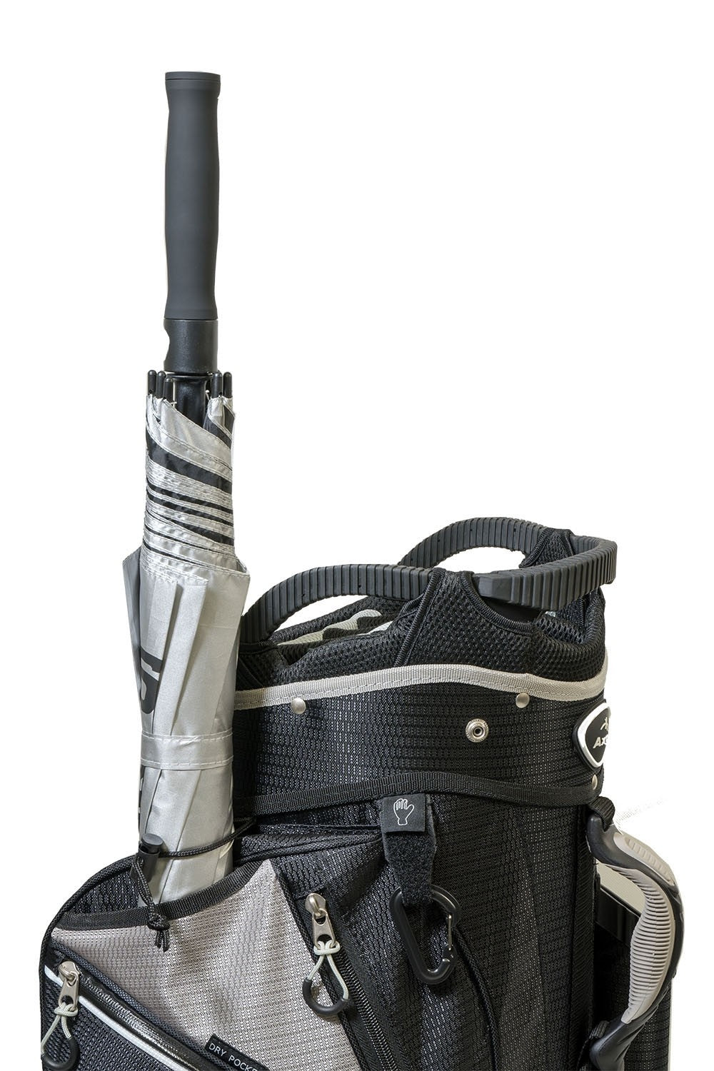 Axglo Golf Cart Bag - Grey/Black - umbrella holder