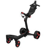 Unfolded Axglo Black Electric Golf Trolley Push Cart 